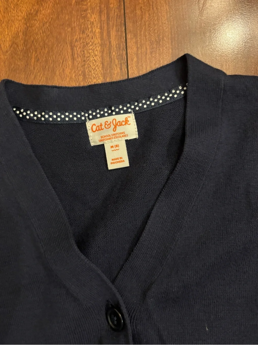 Cat & Jack Girls Navy Blue V-Neck Button Cardigan Sweater